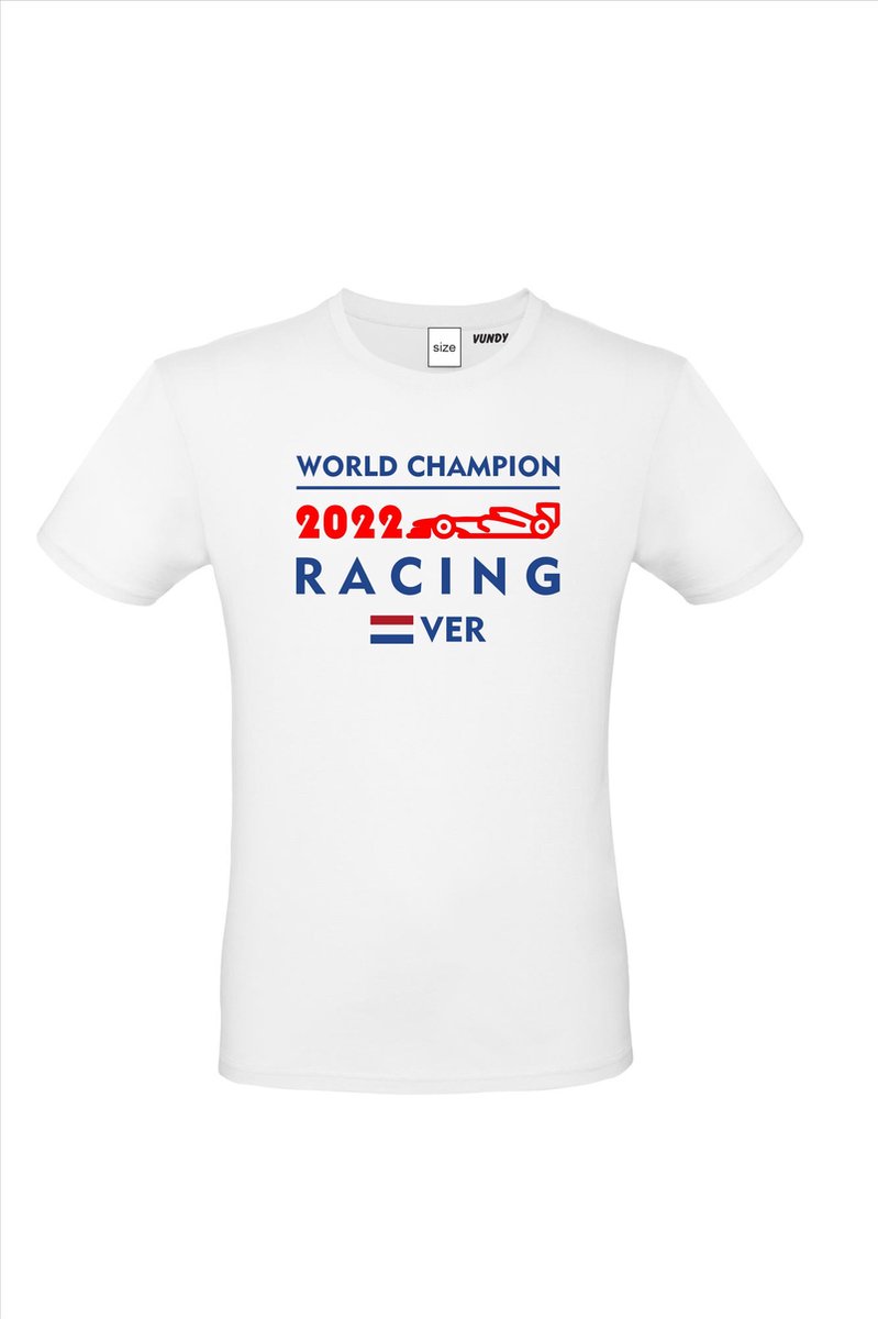 T-shirt kinderen World Champion 2022 | Max Verstappen / Red Bull Racing / Formule 1 Fan | Wereldkampioen | Wit | maat 152